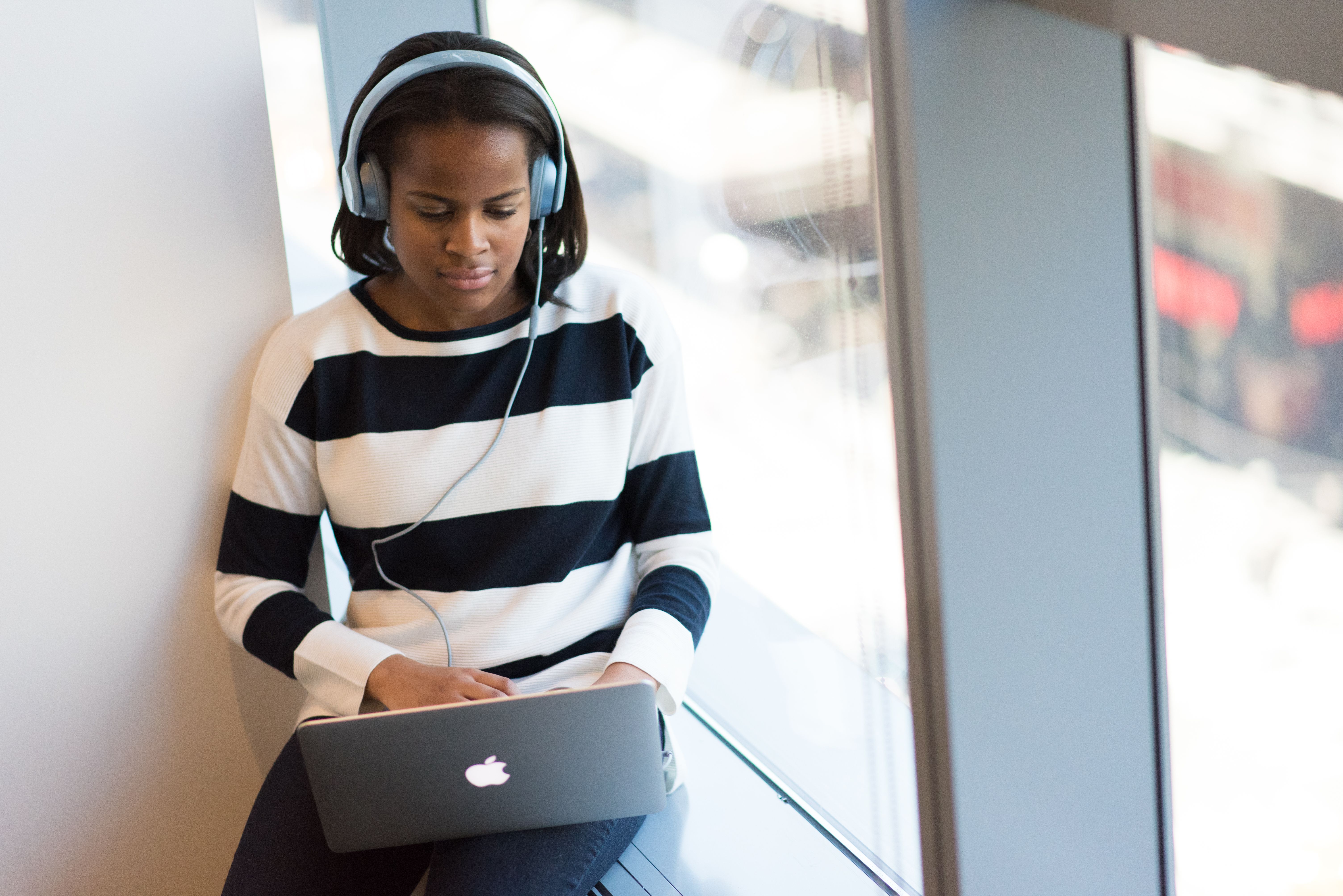 A donor absorbed in her morning routine, the kind of person the data is actually about.